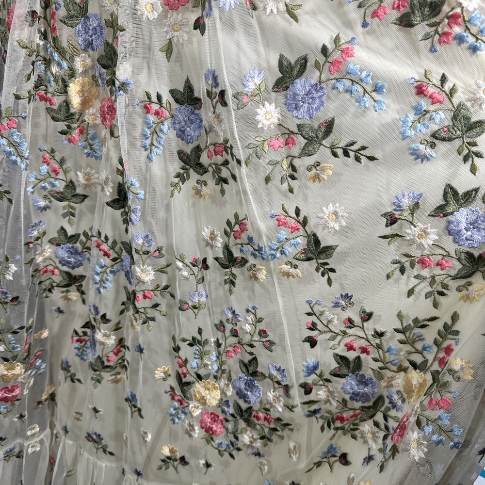 NWT Mac Duggal [ 24 ] 35161 Floral Embroidered Blouson Sleeve‎ Gown Ivory #S1967 - Picture 15 of 16